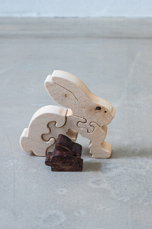 Hase Holzfigur Puzzle