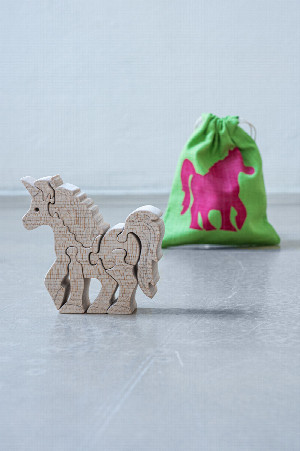 Einhorn Puzzle mit Jutesack